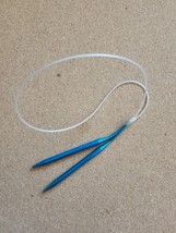 Knitting Needles Circular Blue Aluminum Do Not Know The Gauge See Pictures - $1.85