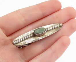 925 Sterling Silver  Vintage Antique Jasper Twist Detail Tie Clip  TR1217 - $85.25