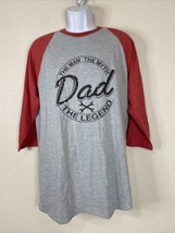 NWOT Tultex Men Size L Gray Dad Man Myth Legend Raglan T Shirt 3/4 Sleeve - $7.60