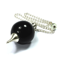 Bulk 5 Pcs Natural Black Tourmaline Ball Shaped Gemstone Dowsing Pendulums - £31.12 GBP