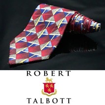 Robert Talbott Studio Silk Blue Red Diamond Geometric Tie - £10.13 GBP