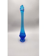 Fenton Colonial Blue Glass Swung Vase Valencia Thumbprint Footed Pedesta... - £60.79 GBP