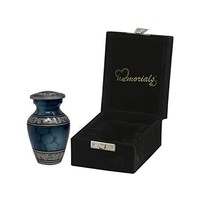 Elite Cloud Blue and Silver Cremation Urn for Human Ashes- Cremation kee... - £21.10 GBP