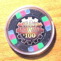 (1) $100. GRAND VICTORIA CASINO CHIP - RISING SUN, INDIANA - £19.60 GBP