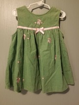 RARE EDITIONS - Green Jumper Dress Pink Hearts Ballet Shoes Size 2T     B19 - £6.90 GBP