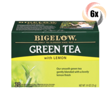 6x Boxes Bigelow Natural Green Tea With Lemon | 20 Pouches Per Box | .91oz - $35.47