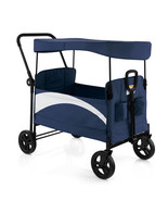 2-Seat Stroller Wagon with Adjustable Canopy and Handles-Navy - Color: Navy - $200.49