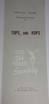 Vintage Tops And Kops Official Rules Tops Club Brochure 1958 - $2.99