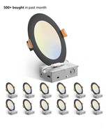12 Pack 6 Inch 5CCT Ultra-Thin LED Recessed Ceiling Light with J-Box, 27... - $168.81 CAD