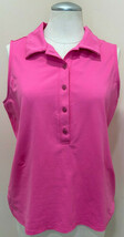 NWT Ladies Jo Fit Hot Pink Gray Orchid Floral Sleeveless Polo Shirt Size S image 8