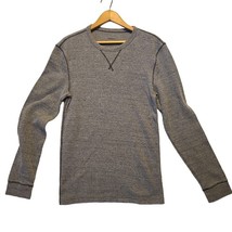 Sonoma Waffle Knit Sweatshirt Men&#39;s Size S Long Sleeve Gray Crew Neck - $14.95