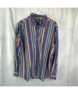 Vintage VTG Polo Ralph Lauren Sz XL Western Striped Shirt Pearl Snap Rod... - £33.13 GBP