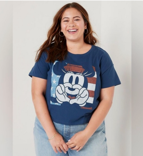 Old Navy Disney Crop Top T Shirt Size XL Minnie Mouse Graphic Resort Cru... - $23.46