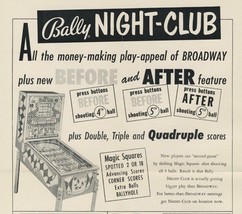 Night Club Bingo Pinball Flyer Original Game 1956 Promo Art Print Promo - £55.64 GBP
