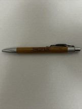 American Express Open Pen Advertisement Faux Wood Click Top Blue Ink - £6.39 GBP