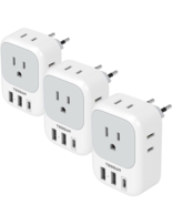 3 Pack European Travel Plug Adapter USB C US to Europe Power Adapter wit... - £16.54 GBP