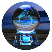 3D Dolphin Crystal Ball With Led Colourful Light Base, Dolphin Gifts For Her Gir - £26.24 GBP