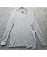 Talbots Sweater Women Small Gray Knitted Lightweight Long Sleeve V Neck ... - $30.54 CAD