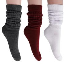 AWS/American Made 3 Pairs Colorful Cotton Slouch Socks Pack for Women Shoe Size  - £14.78 GBP