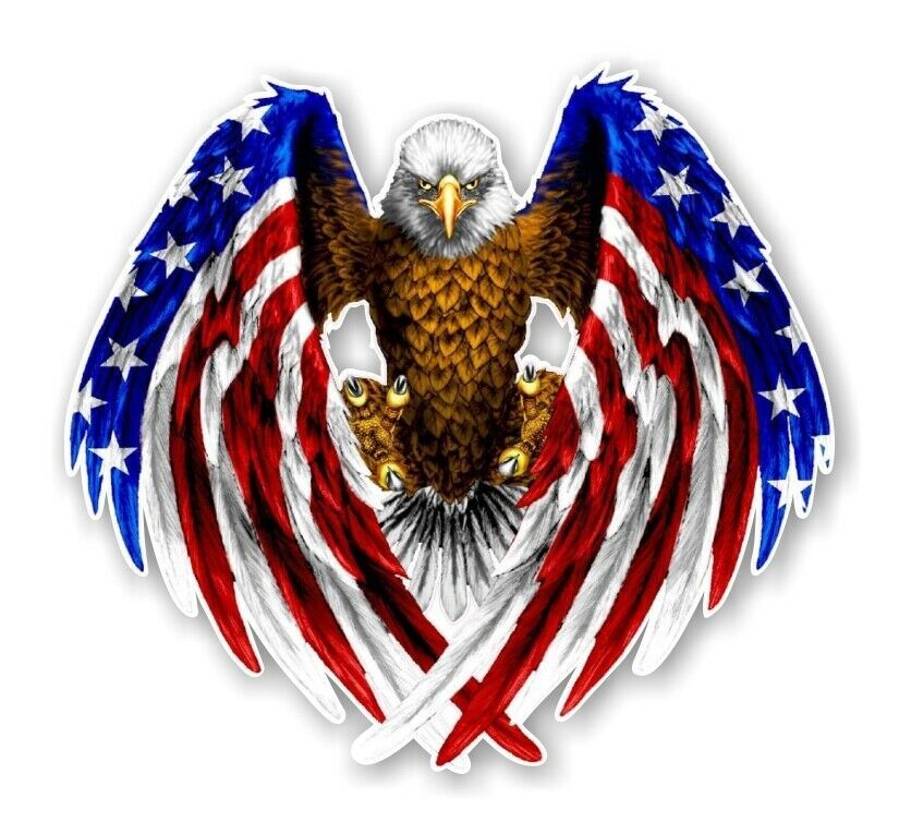 Bald Eagle USA American Flag  Precision Cut Decal - $3.95+