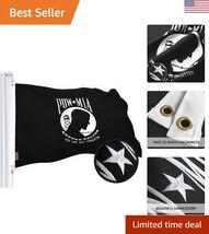 POW MIA Flag 4x6 Ft | StormFlyer Series Embroidered Polyester | Brass Gr... - $91.06