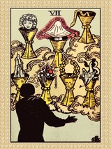 Decoration Poster from Vintage Tarot Card.Seven of Cups.Mystic Wall Decor.11419 - £13.39 GBP+