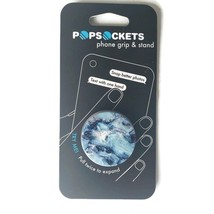 PopSockets Single Phone Grip Universal Phone Holder Blue Marble Cell Stand - £5.12 GBP