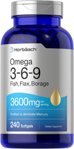 Triple Omega 3-6-9  3600Mg 240 Softgels Fish Flaxseed Non-Gmo Gluten Free - £23.92 GBP