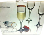 NOS Essential Home 4 Piece Gold Band Flute Set 7.75 Oz NIP - £15.31 GBP