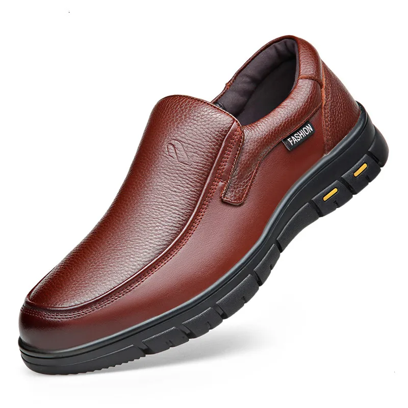 spring autumn Genuine Leather middle-aged old father shoes cowhide men&#39;s... - $117.12