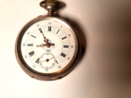 Antique French Porcelain 800 Silver Pocket Watch, For Parts, Not Running, PW17 - £29.22 GBP