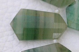 Natural, 10 Piece faceted Green Aventurine Fancy hexagon briolette beads 13 x 23 - £39.86 GBP