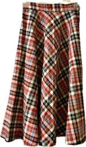 A Line Maxi Skirt Multicolor Womens Tartan Plaid Side Zipper Closure Vintage XS - $13.99