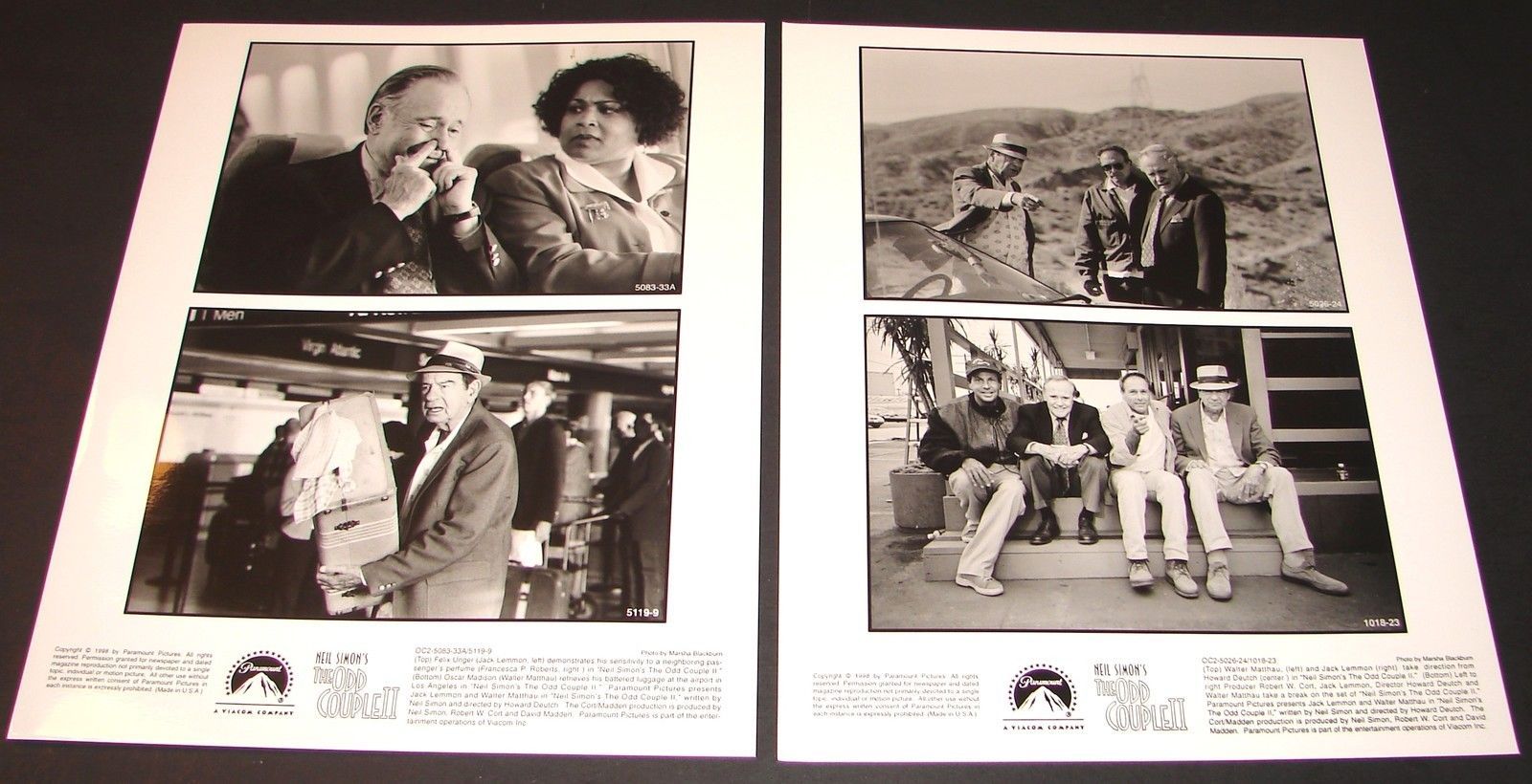 2 1998 Movie THE ODD COUPLE II Photos Howard Deutch Walter Matthau Jack ... - $11.95