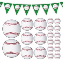 Baseball Party Pennant Banner Garland and Assorted Cutout Decorations - $12.78