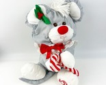 Vintage 1987 Fisher Price Puffalump Grey Christmas Mouse Candy Cane Plus... - $19.99