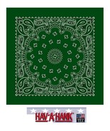 USA MADE Hav-A-Hank HUNTER GREEN PAISLEY BANDANA Face Mask Neck SCARF He... - $177.65 MXN
