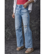 Light Blue High Rise Distressed Straight Leg Jeans - $666.73 MXN Light Blue High Rise Distressed Straight Leg Jeans - $666.73 MXN