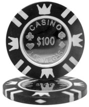 Coin Inlay 15-gram Poker Chips (25-pack) - Heavyweight Metal Inlay - $17.40