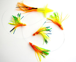 Daisy Chain Trolling Lure Teaser Bird w 4 Double Skirt Squids Mahi Tuna GYO - $17.50