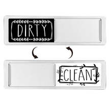 Dishwasher Magnet Clean Dirty Sign Double-Sided Refrigerator Magnet(Silver-Black - £3.15 GBP