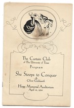 Curtain Club of University of Texas Program-April 14, 1934-She Stoops to Conquer - £5.73 GBP