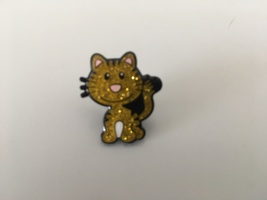 PIN BADGE - SPARKLY GOLD CAT - £2.57 GBP