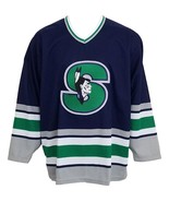 Any Name Number Springfield Indians Retro Hockey Jersey Navy Blue Any Size - $74.88 CAD