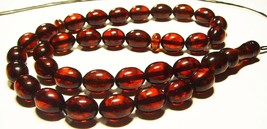 Islamic 33 Prayer Beads Natural Baltic Amber Tasbih Misbaba  Beads pressed - £53.97 GBP