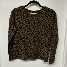 Ann Taylor LOFT Womens Brown Black Spotted Sweatshirt Long Sleeve Top Si... - $25.74