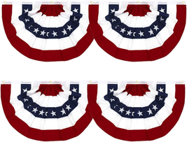 American Pleated Fan Flag Width Approx 90Cm 1.5X3Ft - US Patriotic Half ... - £21.90 GBP