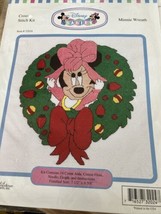 Disney Babies Minnie Wreath (Christmas) Cross Stitch Kit 32024 Partially... - $17.61