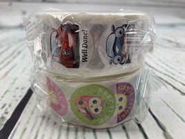 2 Rolls Motivational Stickers Kids 1000 Pieces Teacher Reward Stickers Cars Owls - £12.01 GBP