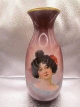 Antique Zeh Scherzer zs&amp;co porcelain portrait vase 9 3/4&quot; - £97.34 GBP